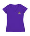 East Carolina Pirates Hand Sketched Vive La Fete Impressions Artwork Purple Women Cotton Short Sleeve V-Neck Tshirt