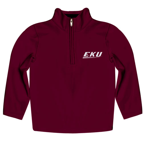 Eastern Kentucky Colonels EKU Vive La Fete Game Day Solid Maroon Quarter Zip Pullover Sleeves
