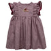 Elon University Phoenix Embroidered Maroon Gingham Ruffle Dress