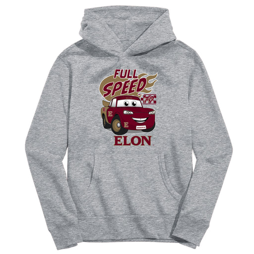Elon University Phoenix Full Speed Heather Grey Cotton Youth Hoodie