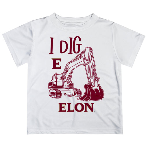 Elon University Phoenix Vive La Fete Excavator Boys Game Day White Short Sleeve Tee