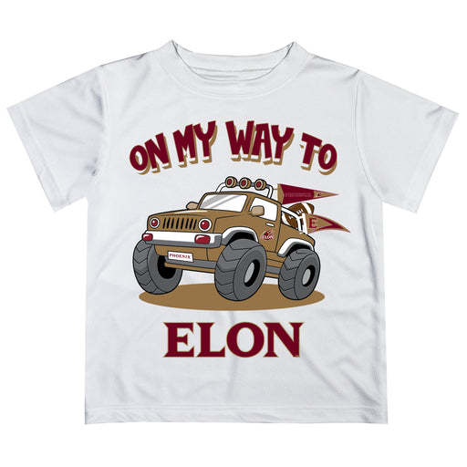 Elon University Phoenix Vive La Fete Monster Truck Boys Game Day White Short Sleeve Tee