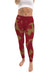 Elon University Phoenix Vive La Fete Paint Brush Logo on Waist Women Maroon Yoga Leggings