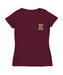 Elon University Phoenix Hand Sketched Vive La Fete Impressions Artwork Maroon Women Cotton Short Sleeve V-Neck Tshirt