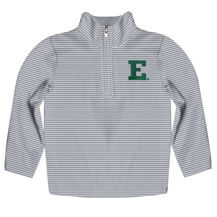 Eastern Michigan Eagles Embroidered Gray Stripes Quarter Zip Pullover