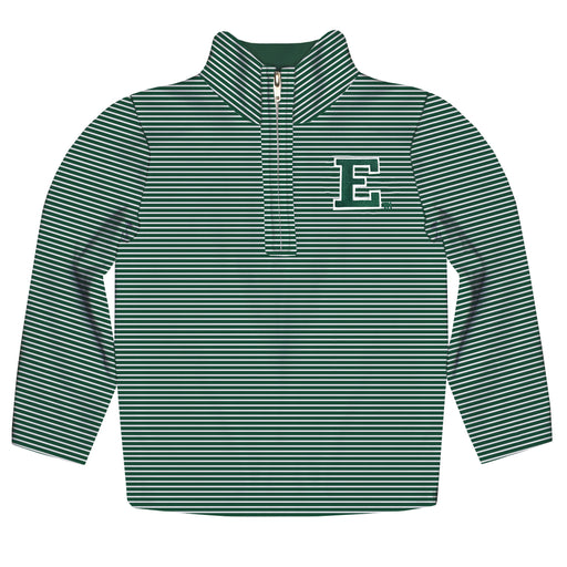Eastern Michigan Eagles Embroidered Hunter Green Stripes Quarter Zip Pullover