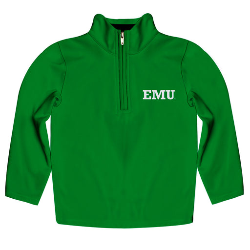 Eastern Michigan Eagles Vive La Fete Game Day Solid Green Quarter Zip Pullover Sleeves