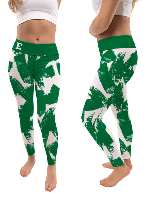 Eastern Michigan Eagles Vive La Fete Paint Brush Logo on Waist Women Green Yoga Leggings - Vive La Fête - Online Apparel Store