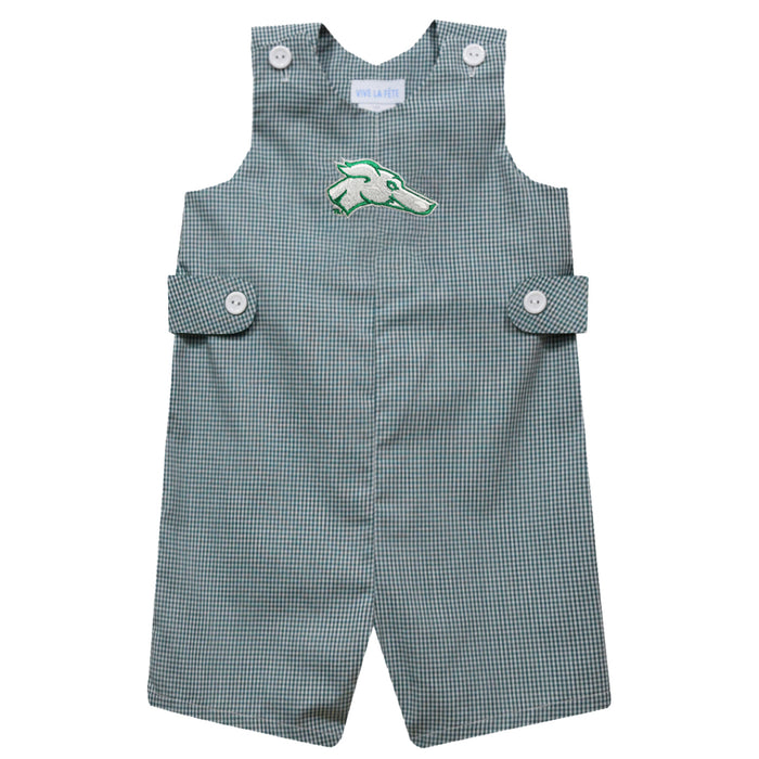 ENMU Eastern New Mexico Greyhounds Embroidered Hunter Green Gingham Boys Jon Jon - Vive La Fête - Online Apparel Store