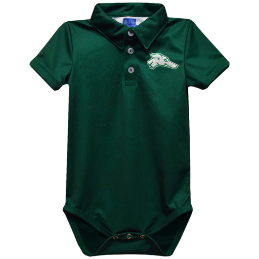 Eastern New Mexico University Greyhounds ENMU Embroidered Hunter Green Solid Knit Polo Onesie - Vive La Fête - Online Apparel Store