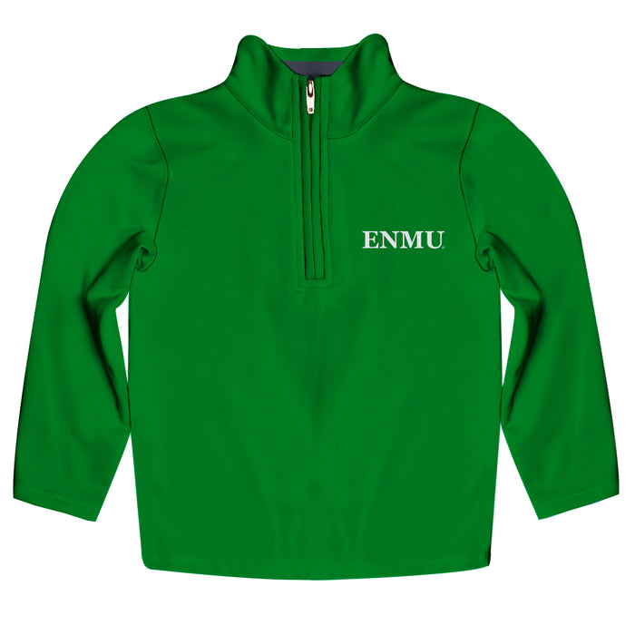 Eastern New Mexico University Greyhounds ENMU Vive La Fete Game Day Solid Green Quarter Zip Pullover Sleeves