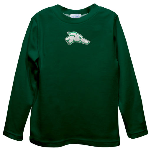 ENMU Eastern New Mexico Greyhounds Embroidered Hunter Green Long Sleeve Boys Tee Shirt - Vive La Fête - Online Apparel Store