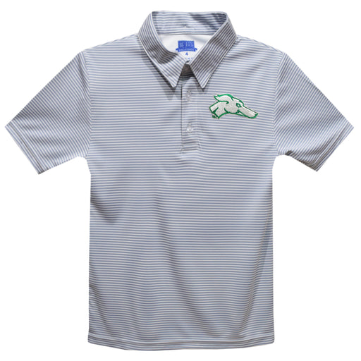 Eastern New Mexico University Greyhounds ENMU Embroidered Gray Stripes Short Sleeve Youth Polo Box Shirt - Vive La Fête - Online Apparel Store