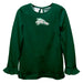 ENMU Eastern New Mexico Greyhounds Embroidered Hunter Green Knit Long Sleeve Girls Blouse - Vive La Fête - Online Apparel Store