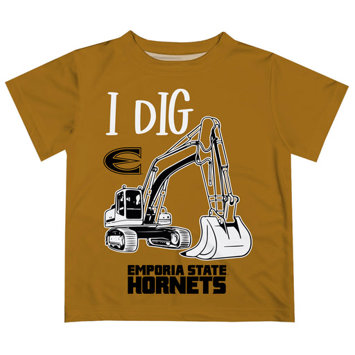 Emporia State University Hornets Vive La Fete Excavator Boys Game Day Gold Short Sleeve Tee