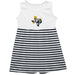 Emporia State University Hornets Vive La Fete Girls White Sleeveless Tank Dress Black Stripes on Skirt