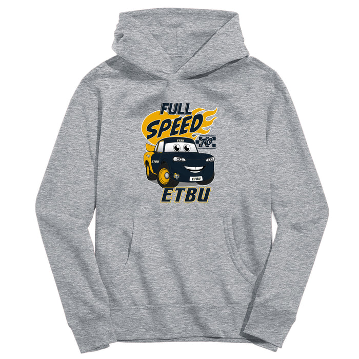 ETBU Tigers Vive La Fete Full Speed Grey Cotton Hoodie