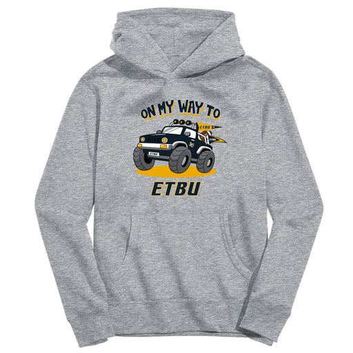 ETBU Tigers Vive La Fete On My Way Monster Truck Grey Cotton Hoodie