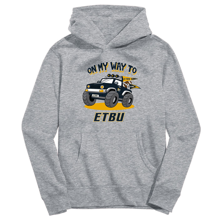 ETBU Tigers Vive La Fete On My Way Monster Truck Grey Cotton Hoodie