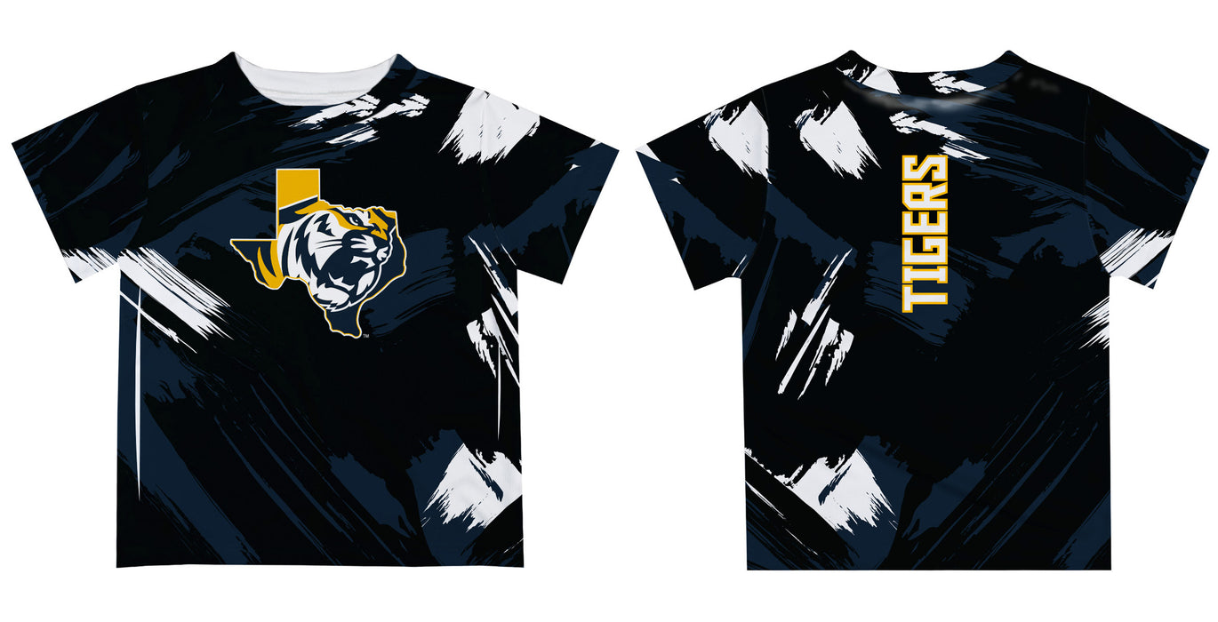 ETBU Tigers Vive La Fete Boys Game Day Black Short Sleeve Tee Paint Brush