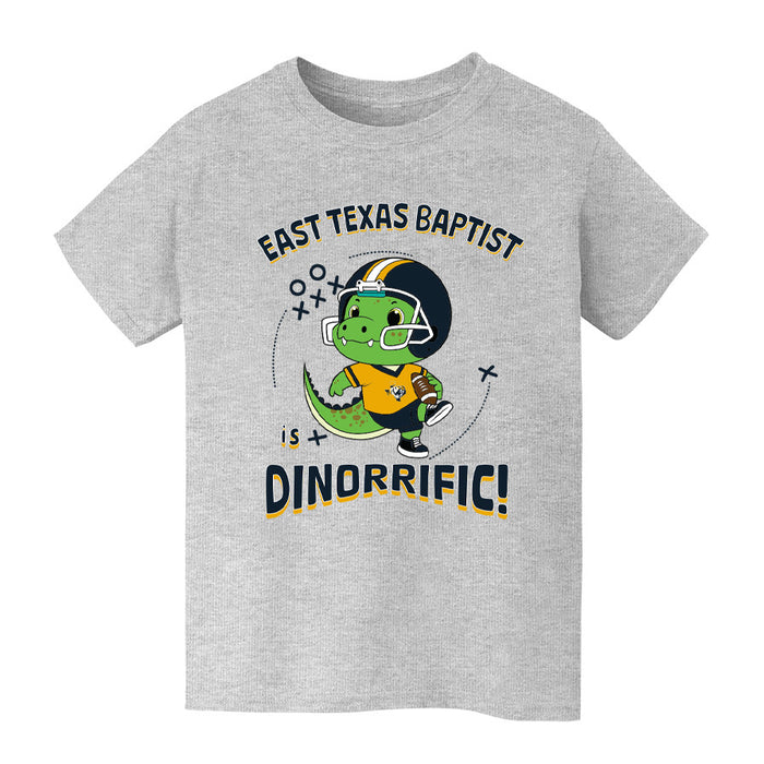 ETBU Tigers Vive La Fete Dinorrific Grey Cotton Short Sleeve Tee