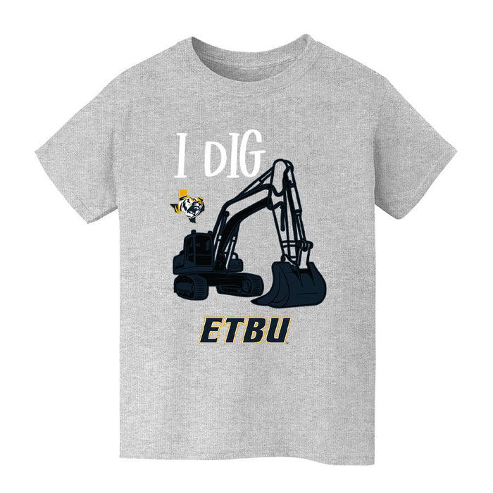 ETBU Tigers Vive La Fete Excavator Grey Cotton Short Sleeve Tee