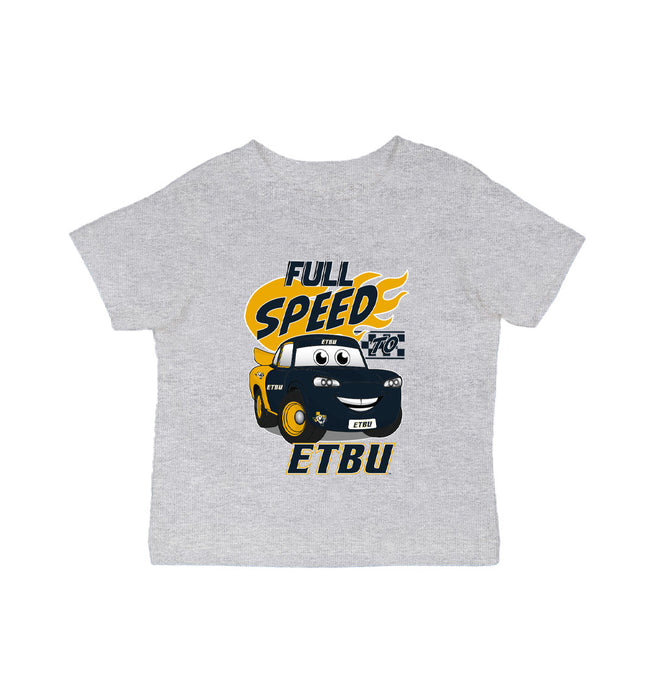 ETBU Tigers Vive La Fete Full Speed Grey Cotton Short Sleeve Tee
