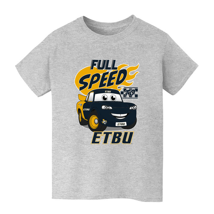 ETBU Tigers Vive La Fete Full Speed Grey  Cotton Short Sleeve Tee