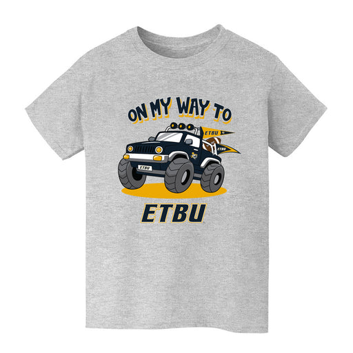 ETBU Tigers Vive La Fete On My Way Monster Truck Grey Cotton Short Sleeve Tee