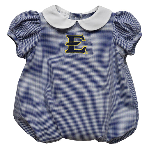 East Tennessee Buccaneers Embroidered Navy Girls Baby Bubble Short Sleeve