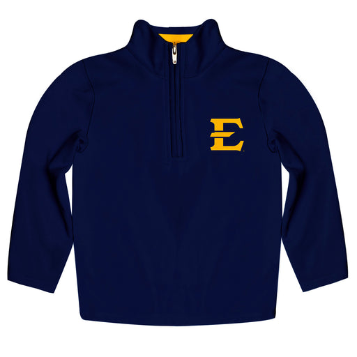 East Tennessee Buccaneers Vive La Fete Game Day Solid Navy Quarter Zip Pullover Sleeves