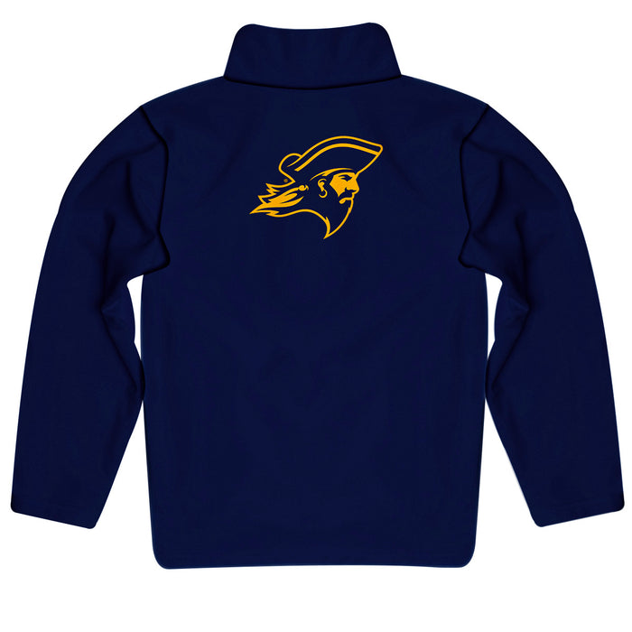 East Tennessee Buccaneers Vive La Fete Game Day Solid Navy Quarter Zip Pullover Sleeves - Vive La Fête - Online Apparel Store