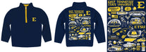 East Tennessee Buccaneers Hand Sketched Vive La Fete Impressions Artwork Navy Boys Quarter Zip Pullover V1 - Vive La Fête - Online Apparel Store