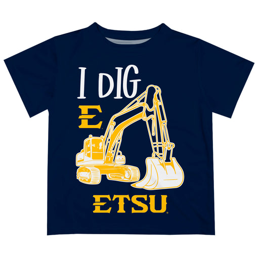 East Tennessee Buccaneers Vive La Fete Excavator Boys Game Day Navy Short Sleeve Tee