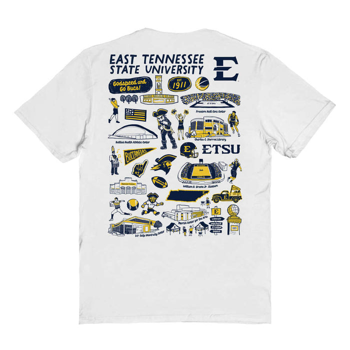 East Tennessee Buccaneers Vive La Fete Impressions Artwork Womens Cotton Tshirt - Vive La Fête - Online Apparel Store