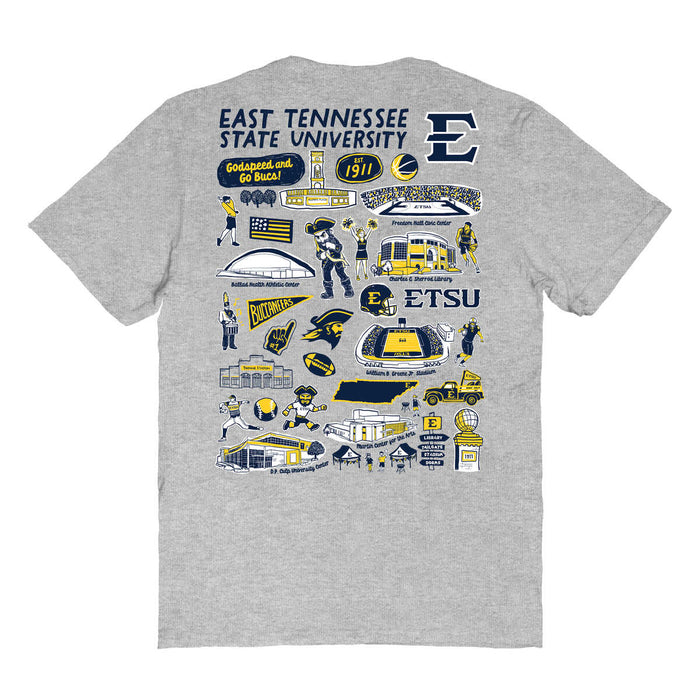 East Tennessee Buccaneers Vive La Fete Impressions Artwork Womens Cotton Tshirt - Vive La Fête - Online Apparel Store