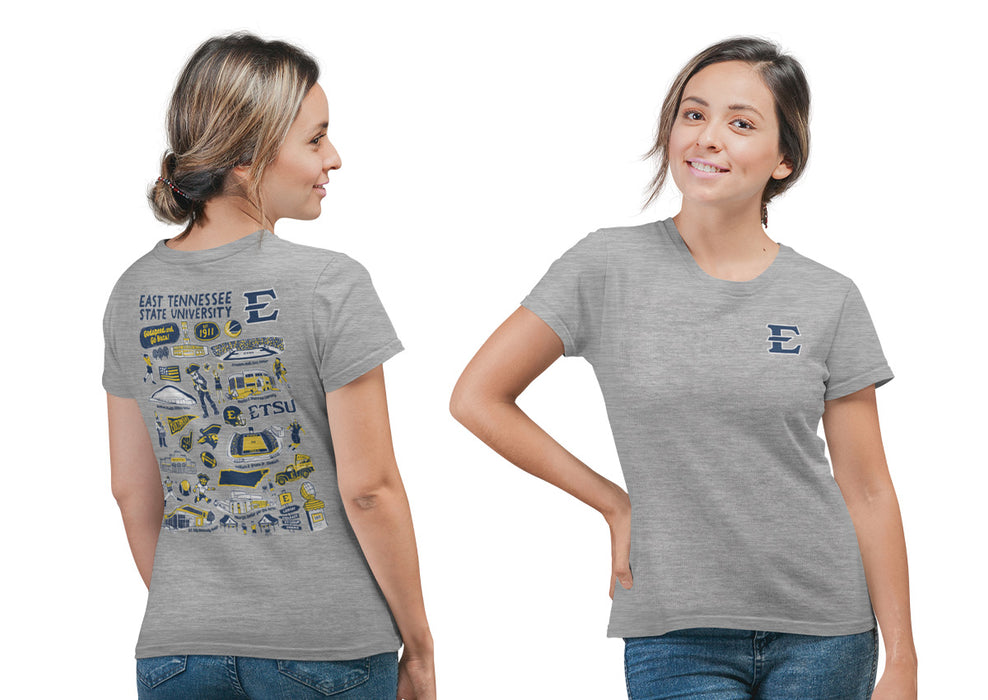 East Tennessee Buccaneers Vive La Fete Impressions Artwork Womens Cotton Tshirt - Vive La Fête - Online Apparel Store