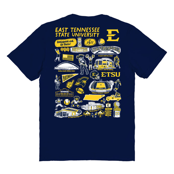 East Tennessee Buccaneers Vive La Fete Impressions Artwork Womens Cotton Tshirt - Vive La Fête - Online Apparel Store