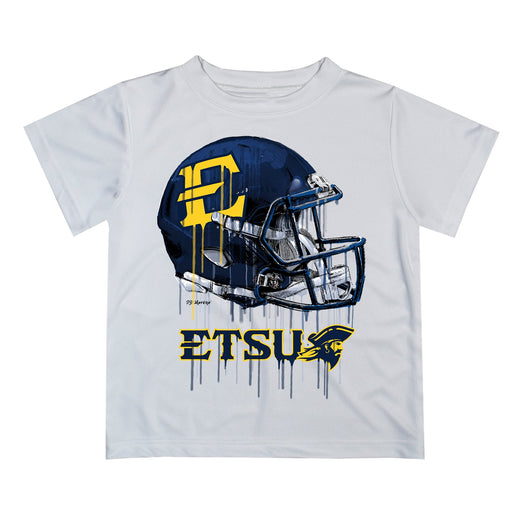 East Tennessee Buccaneers Original Dripping Football Helmet White T-Shirt by Vive La Fete - Vive La Fête - Online Apparel Store
