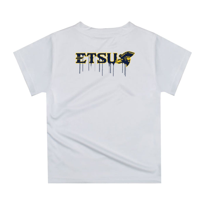 East Tennessee Buccaneers Original Dripping Football Helmet White T-Shirt by Vive La Fete - Vive La Fête - Online Apparel Store