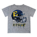 East Tennessee Buccaneers Original Dripping Football Helmet Heather Gray T-Shirt by Vive La Fete - Vive La Fête - Online Apparel Store