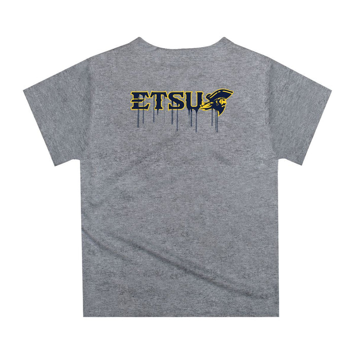 East Tennessee Buccaneers Original Dripping Football Helmet Heather Gray T-Shirt by Vive La Fete - Vive La Fête - Online Apparel Store