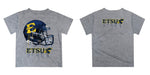 East Tennessee Buccaneers Original Dripping Football Helmet Heather Gray T-Shirt by Vive La Fete - Vive La Fête - Online Apparel Store