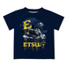 East Tennessee Buccaneers Original Dripping Football Helmet Navy T-Shirt by Vive La Fete - Vive La Fête - Online Apparel Store