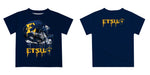East Tennessee Buccaneers Original Dripping Football Helmet Navy T-Shirt by Vive La Fete - Vive La Fête - Online Apparel Store