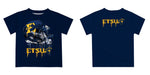 East Tennessee Buccaneers Original Dripping Football Helmet Navy T-Shirt by Vive La Fete - Vive La Fête - Online Apparel Store