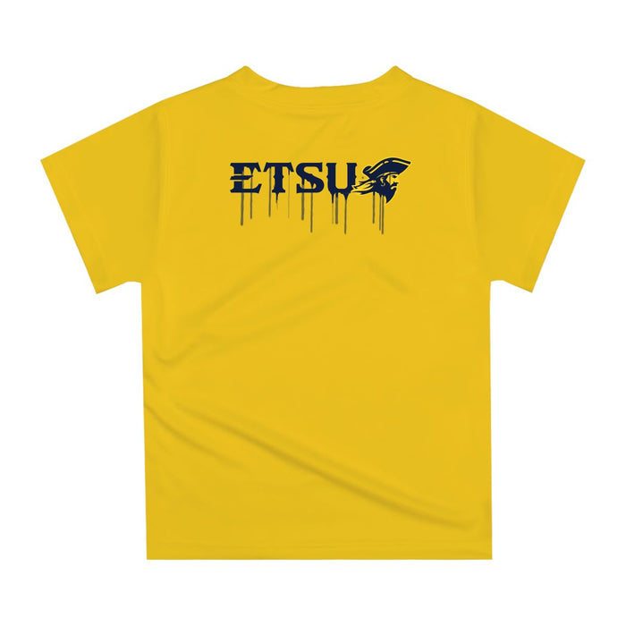 East Tennessee Buccaneers Original Dripping Football Helmet Yellow T-Shirt by Vive La Fete - Vive La Fête - Online Apparel Store
