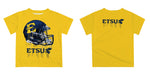 East Tennessee Buccaneers Original Dripping Football Helmet Yellow T-Shirt by Vive La Fete - Vive La Fête - Online Apparel Store