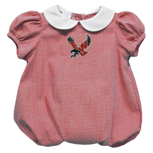 Eastern Washington University Eagles EWU Embroidered Red Cardinal Girls Baby Bubble Short Sleeve