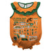 Florida A&M University Rattlers  Orange Hand Sketched Vive La Fete Impressions Artwork Sleeveless Ruffle Onesie Bodysuit